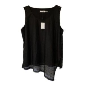 Calvin Klein Black Draped Top 1X  NWT